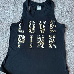PINK Victoria's Secret Black Cheetah Print Tank Top